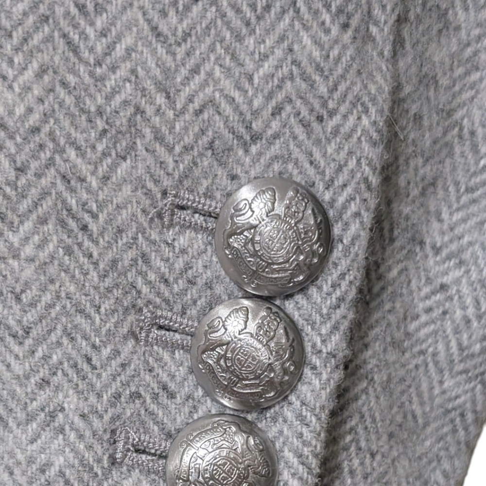 Talbots Structured Gray Herringbone Wool-Blend Tw… - image 6